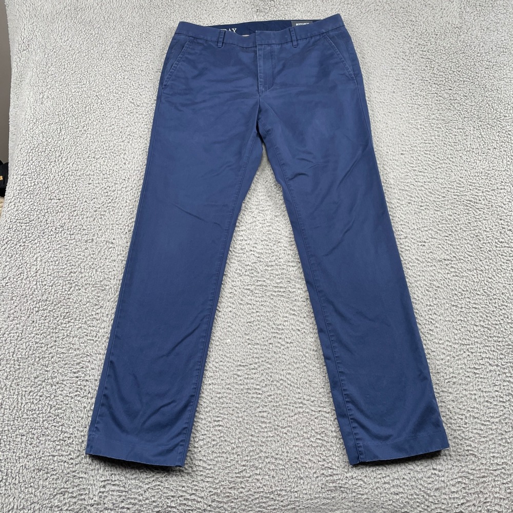 Bonobos‎ Chino Pants Mens 33x32 Blue Monday Slim Fit Cotton Casual Trousers